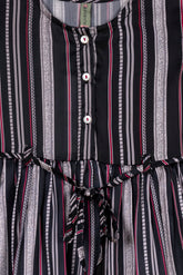 Black Striped Girl's Top